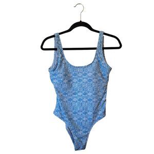 Rhythm. Women's Blue Floral Retro One Piece Swimsuit Size US M